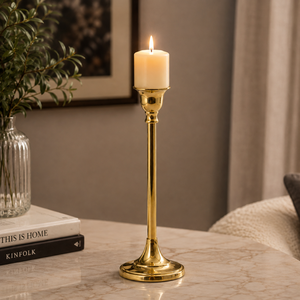 Luxury <b>Brass</b> <b>Candle</b> <b>Holder</b> Stand, Tall Pillar <b>Candle</b> Stand for Home Decor Wedding Centerpiece Dining Table Event Party Wholesale - Product Image 3