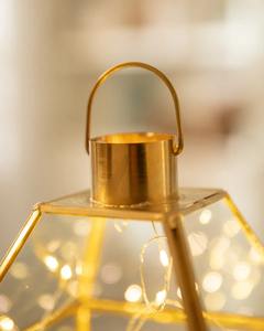 Lámpara de mesa moderna de metal y vidrio con luces de hadas decorativas para decoración navideña, centro de mesa decorativo para interiores. - Product Image 2