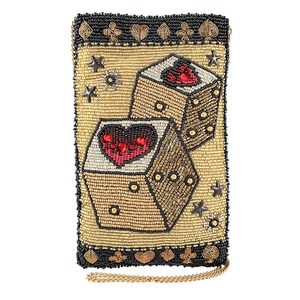 Coque de téléphone antichoc personnalisée avec strass et perles florales, couleur dorée, pour Apple iPhone 6 pouces, coque arrière décorative et protectrice - Product Image 2