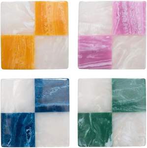 Sous-verres en résine pour table basse, sous-verres faits à la main pour boissons, sous-verres mignons pour tasses, imperméables et antidérapants pour bar et fête - Product Image 1