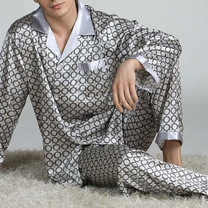 Mens Nightgown Casual Custom Printed <b>Suit</b> Satin <b>Pajamas</b> night sleeping <b>suit</b> custom sublimation Soft Cozy Satin Sleeping <b>Suit</b> - Product Image 3