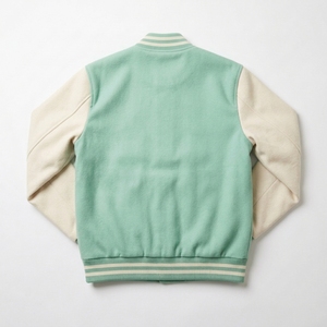 Chaqueta Varsity de Béisbol para Hombre, Ajustada, Tejida, con Letras Bordadas, Personalizada, de Alta Calidad, Resistente al Viento, Ecológica, Blanca, en Oferta - Product Image 5