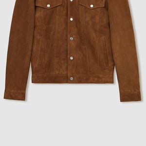 Hot Selling Winter <b>Suede</b> <b>Leather</b> <b>Jacket</b> Stand Front Breathable Windproof Refined Texture Comfortable Wear Designed - Product Image 4