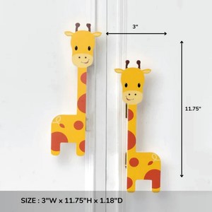 New Arrival Multicolor Acacia Wooden Kids <b>Door</b> <b>Handle</b> Giraffe Cabinet Dresser <b>Pulls</b> High Quality Durable Bedroom Cupboard <b>Handle</b> - Product Image 2