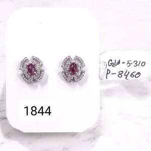 Pendientes de plata de ley 925 originales con rubí, diamante rojo natural, joyería de plata hecha a mano, regalo para ella, joyería fina al por mayor - Product Image 1
