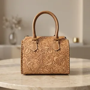 Vintage Women's <b>Handbag</b> Genuine Leather Bags Sling Shoulder Bags Brown Leather <b>Handbags</b> for Women - Product Image 4