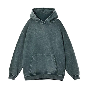 Top Quality Custom Vintage Acid Wash Hoodie Men Heavy French No <b>String</b> <b>Hoodies</b> Unisex Pullover Hoodie Cotton 320g 400 Gsm - Product Image 5