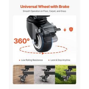 Carrito Plegable para Sillas con Capacidad para 200 Libras, Carrito Metálico Resistente en Forma de T con Ruedas de Goma, Capacidad para 14 Sillas, para Hoteles - Product Image 4