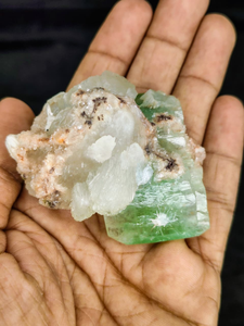 Natural Green Apophyllite with Mordenite <b>Crystal</b> <b>Cluster</b> Premium Mineral Specimen Healing Display Collectible Stone India Origin - Product Image 3