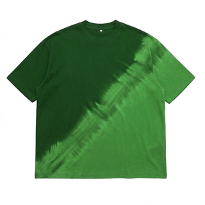 T-shirts pour hommes de haute qualité avec logo de marque personnalisé, en polyester/coton tricoté, décontractés, vierges, imprimés, dégradés, tie-dye diagonal, effet délavé - Product Image 4