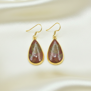 Boucles d'oreilles pendantes en agate naturelle, argent sterling 925, plaqué or rose et or jaune, bijoux bohèmes faits à la main, cadeau pour femme, sœur - Product Image 3