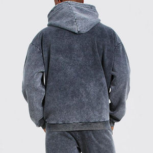 Men's Acid Wash <b>Grey</b> <b>Hoodie</b> & Side Stripe Jogger Tracksuit Set – Premium Casual Streetwear - Product Image 2