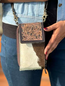 ออกแบบใหม่สไตล์เครื่องมือหนัง Cowhide กระเป๋าแกะสลักกระเป๋าโทรศัพท์ผู้หญิงกระเป๋าโทรศัพท์ Multi ใช้กระเป๋าโทรศัพท์ - Product Image 2