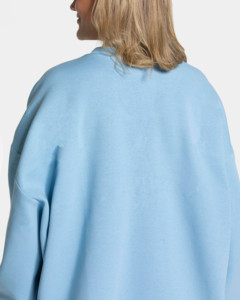 Oversized Breathable Womens Pullover Sweatshirt Cozy Cotton Blend Crewneck Relaxed Fit Winter Fashion <b>Drop</b> Shoulder - Product Image 4