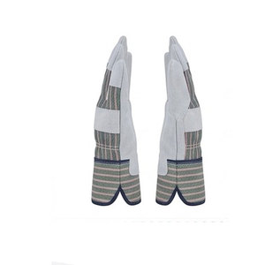 Gants de travail en cuir de vachette de qualité supérieure, résistants, de sécurité, avec manchette caoutchoutée pour la construction et le jardinage - Product Image 2