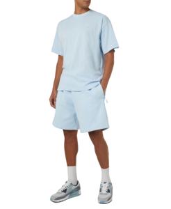 Ensemble chemise et short d'été 2026 pour homme, 2 pièces, bleu ciel, col rond, t-shirt et short ajustés - Product Image 1
