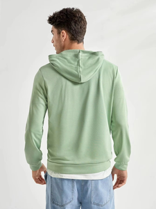 Custom Unisex Vintage Fashion <b>Hoodie</b> Pullover Sweatshirt Solid Color Embroidered 100% Cotton Fleece Quick Dry Loose Fit Winter - Product Image 2