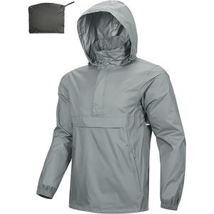 Veste coupe-vent décontractée pour homme, légère, zippée, imperméable, respirante, pour la randonnée en plein air - Product Image 1