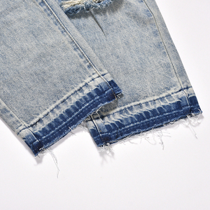 Venta al por mayor, personalizado, ODM, HAMIO SPORTS, Jeans de mezclilla desgastados para hombre, casuales, lisos, de peso medio, de pierna recta, ajustados, cómodos, de Spandex/Algodón - Product Image 4