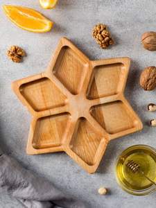 Plateau de service portable de luxe moderne en bois écologique pour fêtes – Vente chaude en gros - Product Image 3