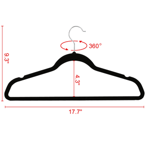 Cintres en velours antidérapants, lot de 100, cintres floqués noirs pour armoire - Product Image 5