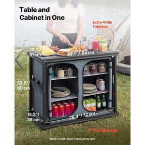 Mueble de Almacenamiento Plegable para Camping, Estación de Cocina Portátil de Aluminio Ligero - Product Image 2