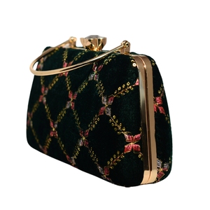 Black & <b>Silver</b> Embroidery <b>Clutch</b> Elegant Sequin Handbag for Wedding and Party Occasions - Product Image 2