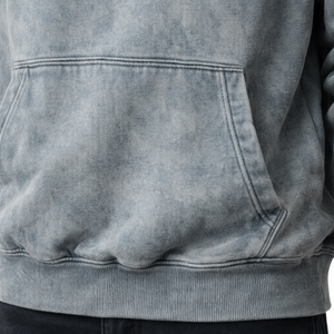 Sweat à capuche oversize délavé vintage unisexe pour homme, style streetwear à épaules tombantes, logo personnalisé, vente en gros, mélange de coton - Product Image 5