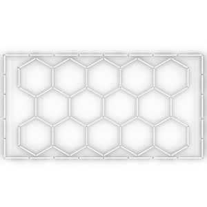 Luci LED Esagonali per Garage 6500K, Sistema a 14 Griglie, 86400LM, Bianco Freddo Fai-da-Te, Illuminazione per Dettagli Auto e Parcheggi - Product Image 1