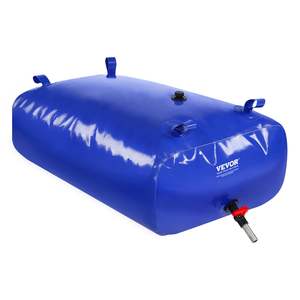 Vessie d'hydratation de grande capacité de 330L/87 gallons Réservoir d'eau RV 1000D Bleu PVC Conteneurs de stockage pliables Portable Eau douce - Product Image 1