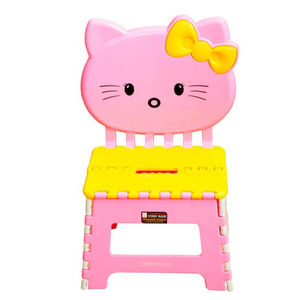 Chaise bébé pliable la plus vendue, mobilier de maternelle, chaise pliante en plastique motif chaton personnalisable pour tout-petit - Product Image 1