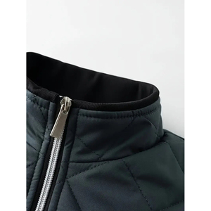 High Quality Premium High Street Bomber Jacket Men Women <b>Covered</b> <b>Button</b> Closure Stand Collar Eco-Friendly Breathable Quick Front - Product Image 3
