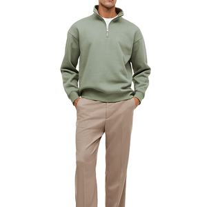 เสื้อสเวตเชิ้ตผู้ชายแบบซิปครึ่งตัว เสื้อสเวตเชิ้ตผู้ชายแบบสั่งทำพิเศษจากผ้าไผ่ เสื้อสเวตเชิ้ตผู้ชายแบบสวมหัวลำลอง เสื้อสเวตเชิ้ตคอกลมทรงโอเวอร์ไซส์ 2026 - Product Image 2