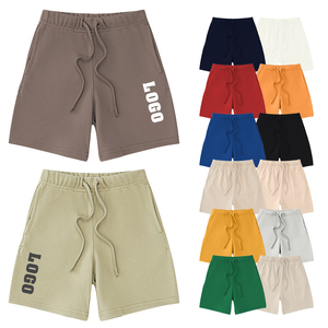 Shorts pour hommes personnalisés, multicolores, unis, avec cordon de serrage, en coton, avec poches, pour la gym, le fitness, la musculation, l'entraînement, vêtements en gros - Product Image 2
