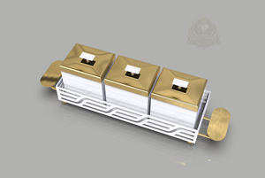 Ensemble de 3 bols de service de luxe personnalisables en aluminium, faits à la main, design écologique, pots de rangement modernes pour cuisine, utilisation aux EAU, style indien - Product Image 2