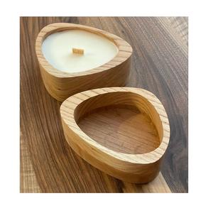 Bougie moderne en pot en bois, design personnalisé, style grain de bois, pour décoration intérieure, contenant en ciment robuste. - Product Image 3