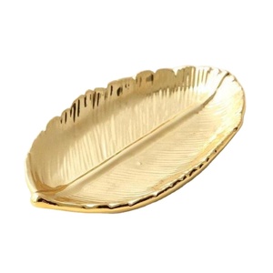 Hotels Supplies Brass Platter Serving Tray Common Design Large <b>Leaf</b> Platter Luxury Gold Tray for Decoration Wedding & Birthday - Product Image 5
