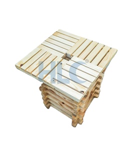 Customized high quality natural wood color size 350 x 350 x 450 mm wooden <b>foldable</b> square <b>table</b> lamp pine wood made - Product Image 1