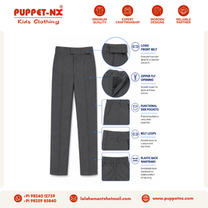 Pantalones de Uniforme Escolar Grises de Alta Demanda para Niños, Corte Recto Clásico, Suministro al por Mayor - Product Image 6
