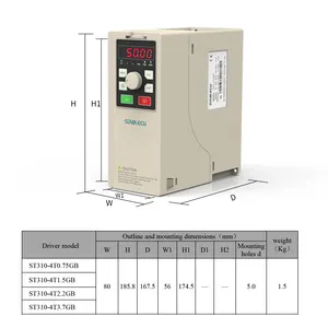 AC driver 50hz to 60 hybrid solar inverter single phase to 3 phase 220v to 220v 40kw 15kw 0.75kw variable frequency converter