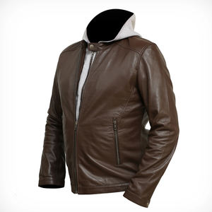 Chaqueta de Cuero Estilo Bomber para Hombre, Hecha a Mano, de Alta Calidad, para Invierno, Cálida, Nueva, Moderna, Personalizada, Color Marrón - Product Image 3