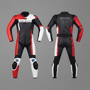 Combinaison en cuir pour moto professionnelle pour homme, combinaison de moto durable avec armure de protection CE, construction imperméable - Product Image 1