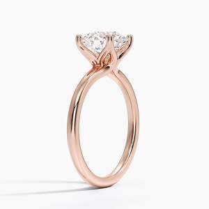 Fleur Stone Moissanite Engagement <b>Ring</b> with Round Cut 14K Gold Plated Prong Setting for Wedding Anniversary & Party - Product Image 4