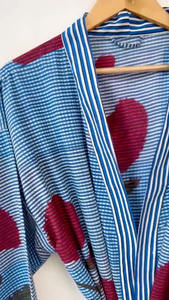 Bata Kimono de Algodón con Estampado Artesanal para Mujer, Cuello en V, Secado Rápido, Manga Larga, Estilo Indio, para Verano - Product Image 4