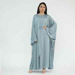 Abaya musulmane de luxe pour femme, style Dubaï, élégante, modeste, islamique, maxi, décontractée, col bateau, manches longues, respirante - Product Image 5