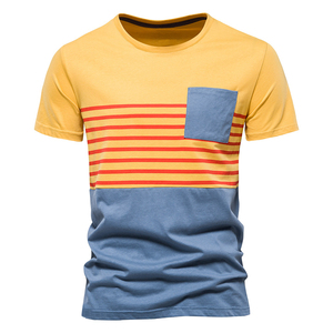 T-shirt décontracté pour homme à manches courtes, col rond, tricoté, coupe classique, design uni, coton/fibre de bambou, respirant, séchage rapide - Product Image 1