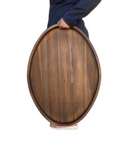 Plateau de petit déjeuner décoratif en bois pour café et thé Plateau de service en bois d'acacia avec poignées - Product Image 4