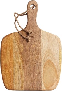 Picador de Verduras Clásico de Madera para Uso Diario en la Cocina, Tabla de Cortar Rectangular de Madera con Asa, Picador Natural - Product Image 5