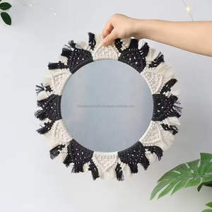 Lightweight Macrame <b>Mirror</b> <b>Wall</b> <b>Hanging</b> Eco Friendly Handmade <b>Wall</b> Art for Home Decoration Wholesale Manufacturer Vietnam - Product Image 1