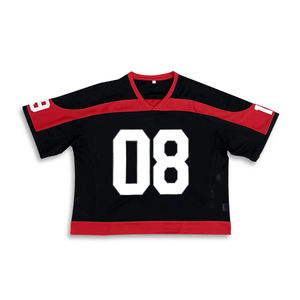 เสื้อเบสบอลทรงบ็อกซี่ ผ้าตาข่ายระบายอากาศ คอวี พิมพ์ลายได้ตามต้องการ แขนเสื้อแบบดรอปโชว์เดอร์ สำหรับผู้ชาย ใส่ได้ในช่วงฤดูร้อน - Product Image 1